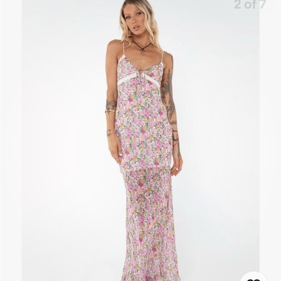 Princess Polly Emily Babydoll Floral Maxi Dress size 2 Fairy Y2K  Wedding Guest - Picture 2 of 16